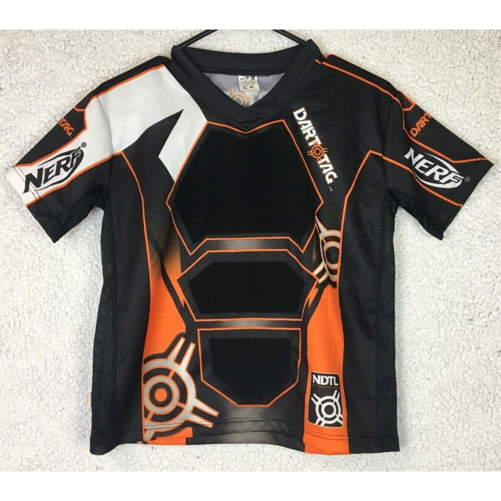 Nerf Dart Tag Shirt Orange‎ Black Size S Polyester 2010 Version